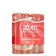 Red and white swirled Zum Bar with red peppermint-vanilla label wrapped around.