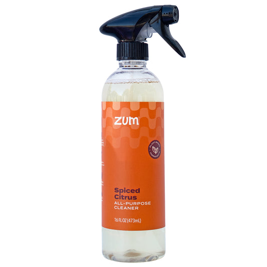 All-purpose cleaner in a clear spray bottle with black spray nozzle.