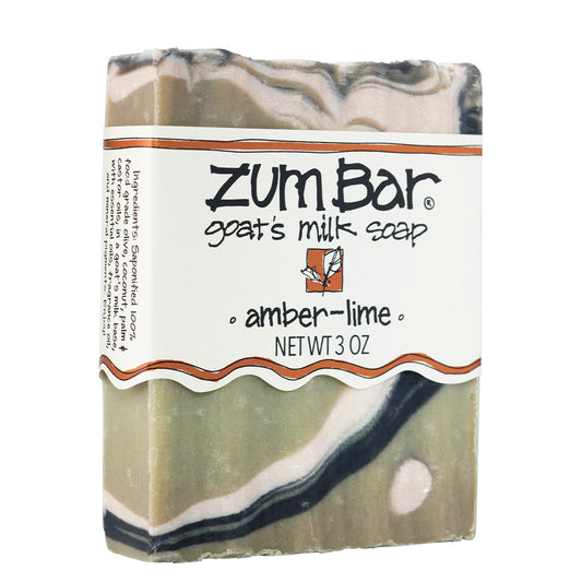 Green, white, and black swirled bar of soap with label