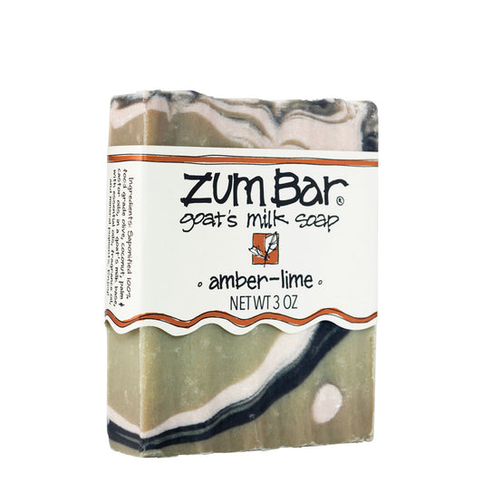 Green, white, and black swirled bar of soap with label